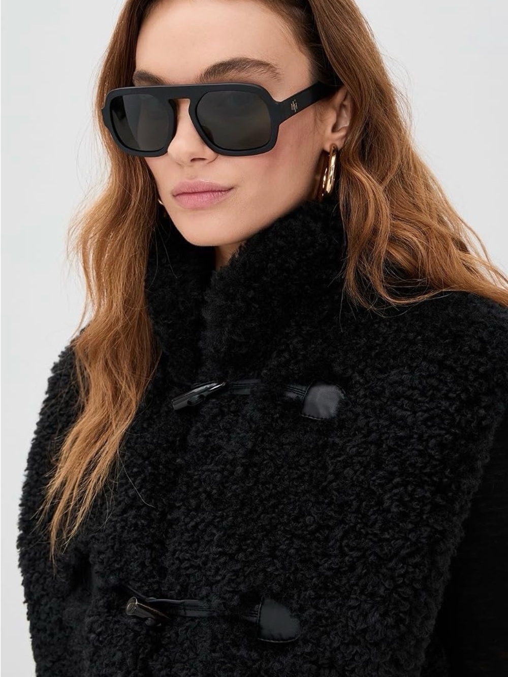 Classic Black Oversized Rectangle Sunglasses - Sleek Everyday Style
